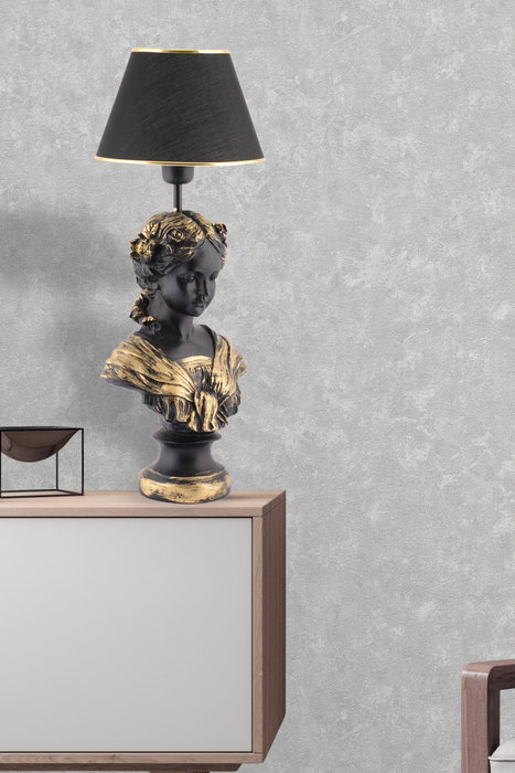 Opviq Lámpara de mesa Opelya - Negro y dorado